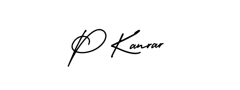 P Kanrar stylish signature style. Best Handwritten Sign (AmerikaSignatureDemo-Regular) for my name. Handwritten Signature Collection Ideas for my name P Kanrar. P Kanrar signature style 3 images and pictures png