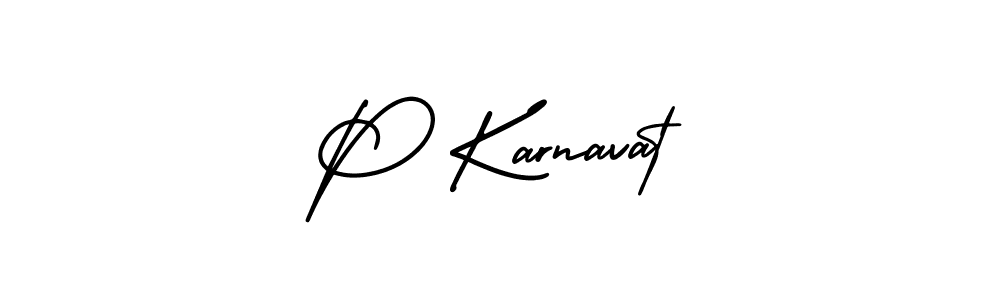 Make a beautiful signature design for name P Karnavat. With this signature (AmerikaSignatureDemo-Regular) style, you can create a handwritten signature for free. P Karnavat signature style 3 images and pictures png