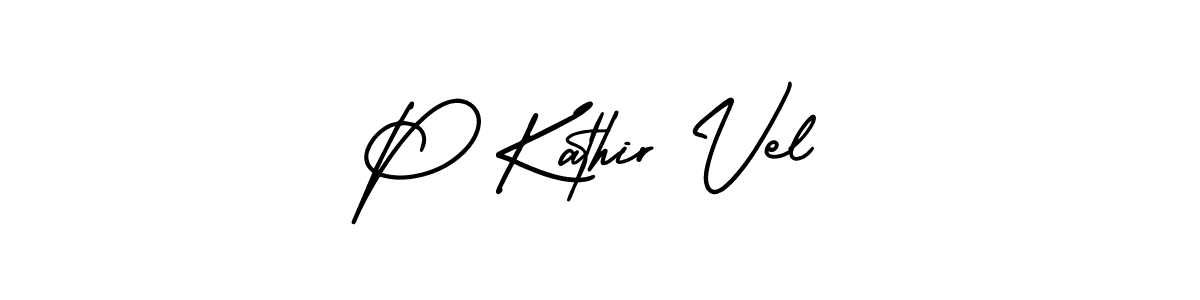 if you are searching for the best signature style for your name P Kathir Vel. so please give up your signature search. here we have designed multiple signature styles  using AmerikaSignatureDemo-Regular. P Kathir Vel signature style 3 images and pictures png