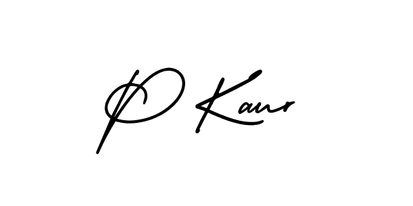 Create a beautiful signature design for name P Kaur. With this signature (AmerikaSignatureDemo-Regular) fonts, you can make a handwritten signature for free. P Kaur signature style 3 images and pictures png