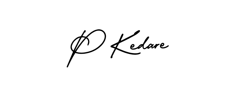 Use a signature maker to create a handwritten signature online. With this signature software, you can design (AmerikaSignatureDemo-Regular) your own signature for name P Kedare. P Kedare signature style 3 images and pictures png