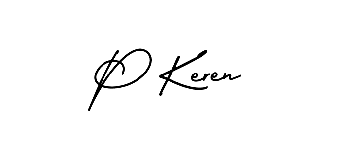 Create a beautiful signature design for name P Keren. With this signature (AmerikaSignatureDemo-Regular) fonts, you can make a handwritten signature for free. P Keren signature style 3 images and pictures png