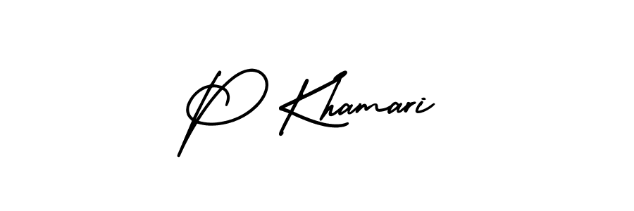 It looks lik you need a new signature style for name P Khamari. Design unique handwritten (AmerikaSignatureDemo-Regular) signature with our free signature maker in just a few clicks. P Khamari signature style 3 images and pictures png