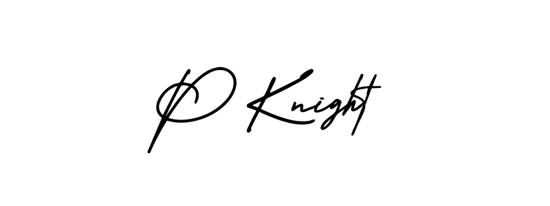 How to make P Knight name signature. Use AmerikaSignatureDemo-Regular style for creating short signs online. This is the latest handwritten sign. P Knight signature style 3 images and pictures png