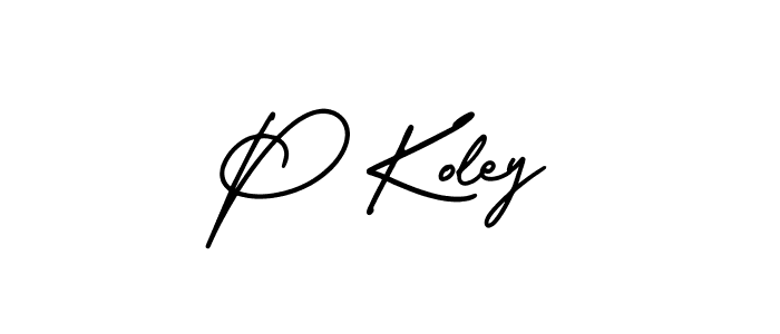 You should practise on your own different ways (AmerikaSignatureDemo-Regular) to write your name (P Koley) in signature. don't let someone else do it for you. P Koley signature style 3 images and pictures png