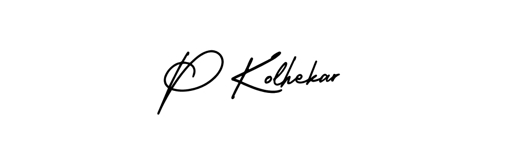Make a beautiful signature design for name P Kolhekar. With this signature (AmerikaSignatureDemo-Regular) style, you can create a handwritten signature for free. P Kolhekar signature style 3 images and pictures png