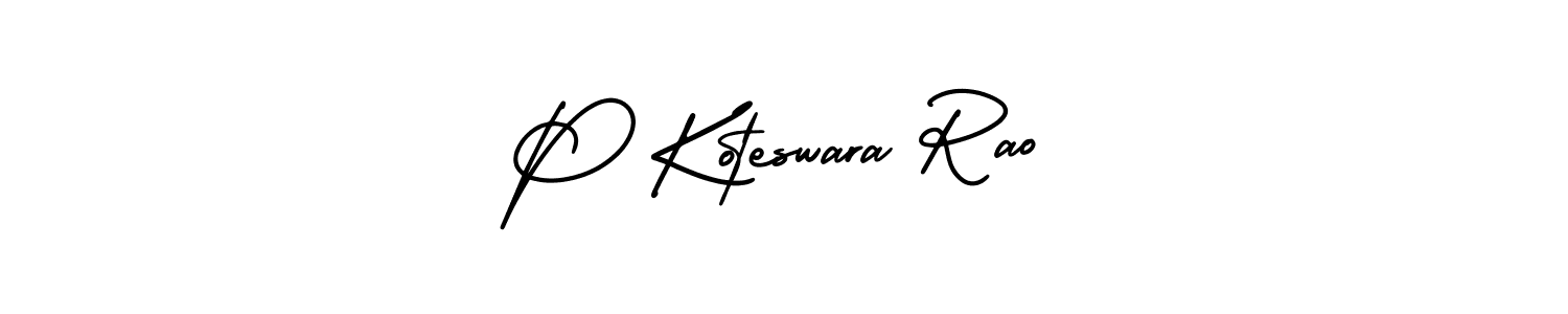 How to make P Koteswara Rao signature? AmerikaSignatureDemo-Regular is a professional autograph style. Create handwritten signature for P Koteswara Rao name. P Koteswara Rao signature style 3 images and pictures png