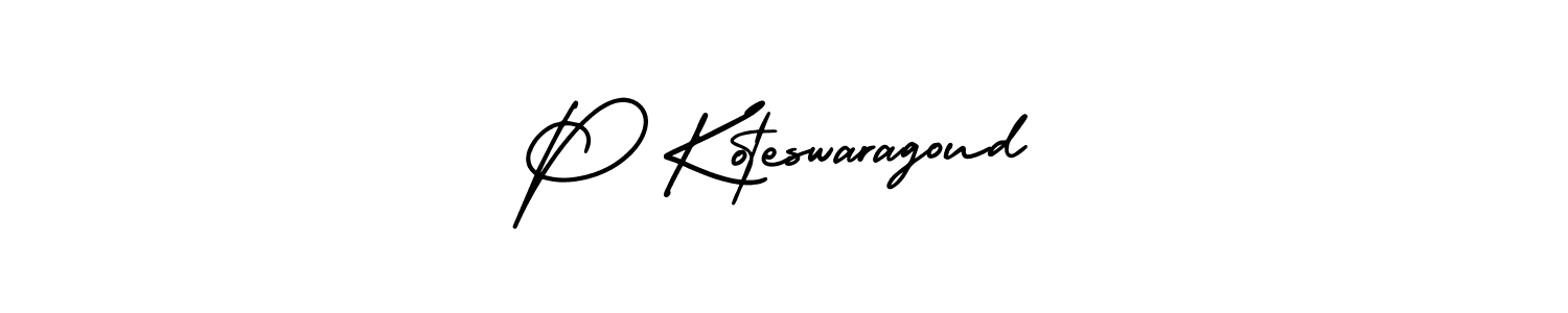 if you are searching for the best signature style for your name P Koteswaragoud. so please give up your signature search. here we have designed multiple signature styles  using AmerikaSignatureDemo-Regular. P Koteswaragoud signature style 3 images and pictures png
