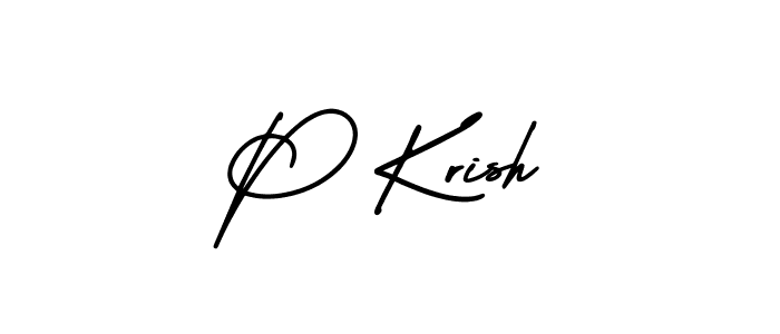 How to make P Krish signature? AmerikaSignatureDemo-Regular is a professional autograph style. Create handwritten signature for P Krish name. P Krish signature style 3 images and pictures png