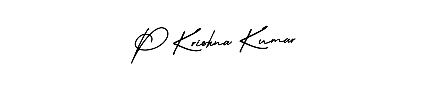 This is the best signature style for the P Krishna Kumar name. Also you like these signature font (AmerikaSignatureDemo-Regular). Mix name signature. P Krishna Kumar signature style 3 images and pictures png