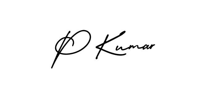 How to make P Kumar signature? AmerikaSignatureDemo-Regular is a professional autograph style. Create handwritten signature for P Kumar name. P Kumar signature style 3 images and pictures png