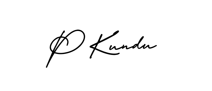 Create a beautiful signature design for name P Kundu. With this signature (AmerikaSignatureDemo-Regular) fonts, you can make a handwritten signature for free. P Kundu signature style 3 images and pictures png