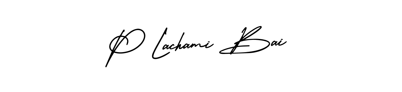 AmerikaSignatureDemo-Regular is a professional signature style that is perfect for those who want to add a touch of class to their signature. It is also a great choice for those who want to make their signature more unique. Get P Lachami Bai name to fancy signature for free. P Lachami Bai signature style 3 images and pictures png