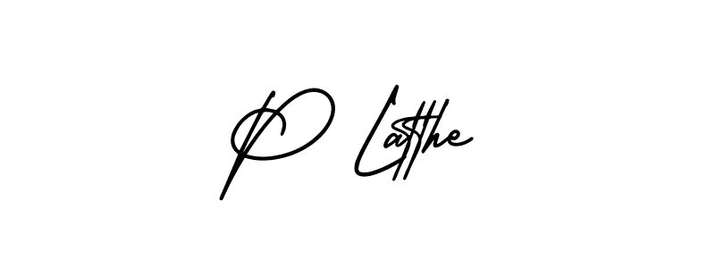 AmerikaSignatureDemo-Regular is a professional signature style that is perfect for those who want to add a touch of class to their signature. It is also a great choice for those who want to make their signature more unique. Get P Latthe name to fancy signature for free. P Latthe signature style 3 images and pictures png
