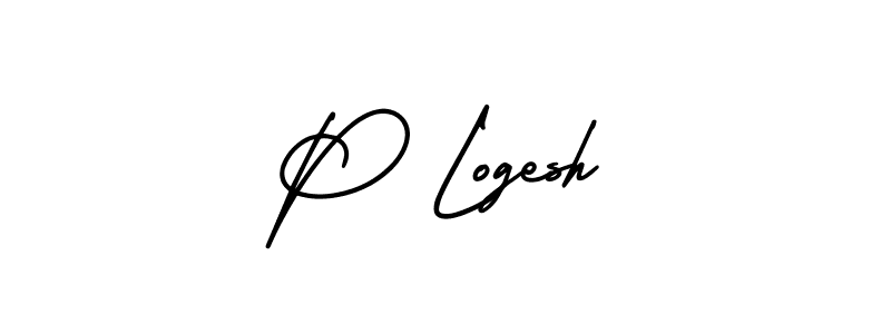 Use a signature maker to create a handwritten signature online. With this signature software, you can design (AmerikaSignatureDemo-Regular) your own signature for name P Logesh. P Logesh signature style 3 images and pictures png