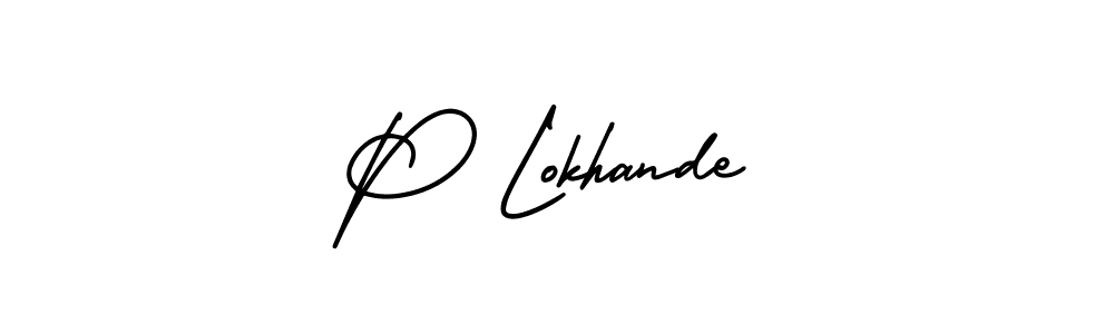 How to make P Lokhande name signature. Use AmerikaSignatureDemo-Regular style for creating short signs online. This is the latest handwritten sign. P Lokhande signature style 3 images and pictures png