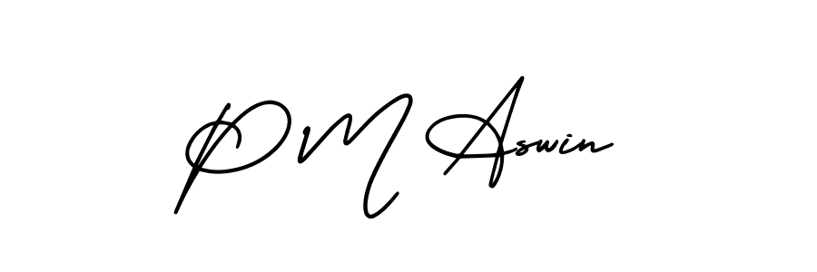 This is the best signature style for the P M Aswin name. Also you like these signature font (AmerikaSignatureDemo-Regular). Mix name signature. P M Aswin signature style 3 images and pictures png