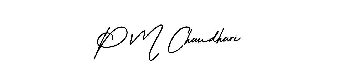 AmerikaSignatureDemo-Regular is a professional signature style that is perfect for those who want to add a touch of class to their signature. It is also a great choice for those who want to make their signature more unique. Get P M Chaudhari name to fancy signature for free. P M Chaudhari signature style 3 images and pictures png