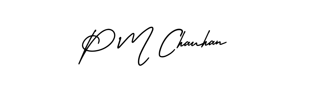 AmerikaSignatureDemo-Regular is a professional signature style that is perfect for those who want to add a touch of class to their signature. It is also a great choice for those who want to make their signature more unique. Get P M Chauhan name to fancy signature for free. P M Chauhan signature style 3 images and pictures png