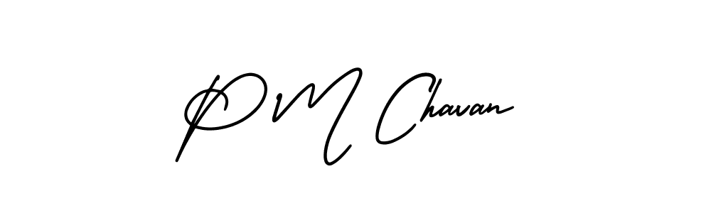 Create a beautiful signature design for name P M Chavan. With this signature (AmerikaSignatureDemo-Regular) fonts, you can make a handwritten signature for free. P M Chavan signature style 3 images and pictures png