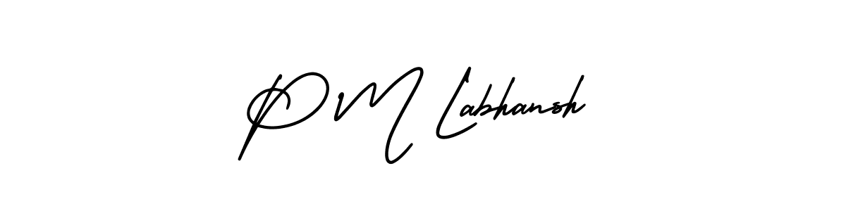 Design your own signature with our free online signature maker. With this signature software, you can create a handwritten (AmerikaSignatureDemo-Regular) signature for name P M Labhansh. P M Labhansh signature style 3 images and pictures png