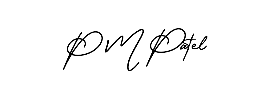 Create a beautiful signature design for name P M Patel. With this signature (AmerikaSignatureDemo-Regular) fonts, you can make a handwritten signature for free. P M Patel signature style 3 images and pictures png