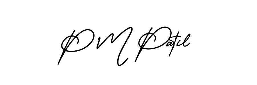 How to make P M Patil signature? AmerikaSignatureDemo-Regular is a professional autograph style. Create handwritten signature for P M Patil name. P M Patil signature style 3 images and pictures png