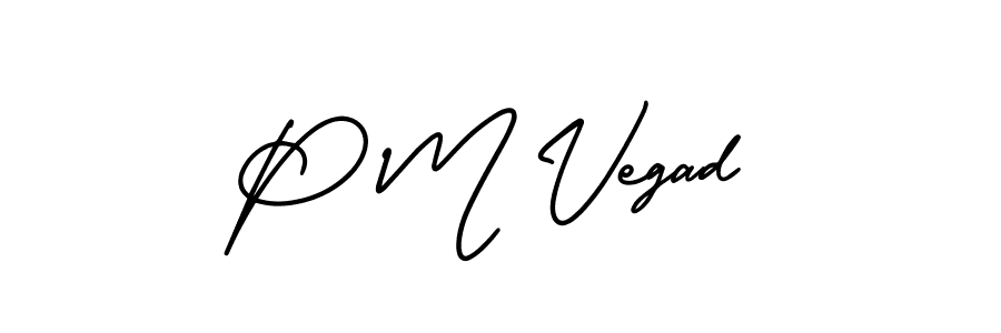 Use a signature maker to create a handwritten signature online. With this signature software, you can design (AmerikaSignatureDemo-Regular) your own signature for name P M Vegad. P M Vegad signature style 3 images and pictures png