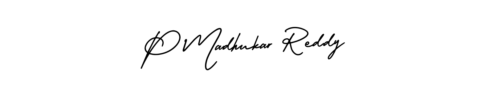 It looks lik you need a new signature style for name P Madhukar Reddy. Design unique handwritten (AmerikaSignatureDemo-Regular) signature with our free signature maker in just a few clicks. P Madhukar Reddy signature style 3 images and pictures png