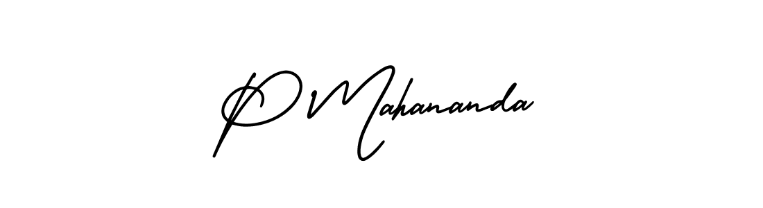 Use a signature maker to create a handwritten signature online. With this signature software, you can design (AmerikaSignatureDemo-Regular) your own signature for name P Mahananda. P Mahananda signature style 3 images and pictures png
