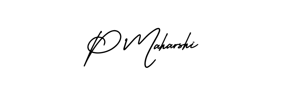 Design your own signature with our free online signature maker. With this signature software, you can create a handwritten (AmerikaSignatureDemo-Regular) signature for name P Maharshi. P Maharshi signature style 3 images and pictures png