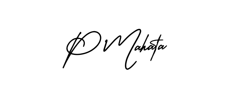 Also we have P Mahata name is the best signature style. Create professional handwritten signature collection using AmerikaSignatureDemo-Regular autograph style. P Mahata signature style 3 images and pictures png