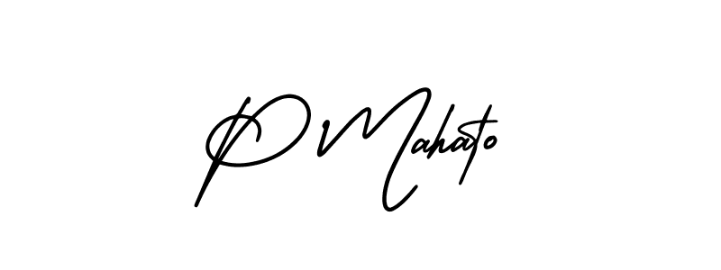 Use a signature maker to create a handwritten signature online. With this signature software, you can design (AmerikaSignatureDemo-Regular) your own signature for name P Mahato. P Mahato signature style 3 images and pictures png