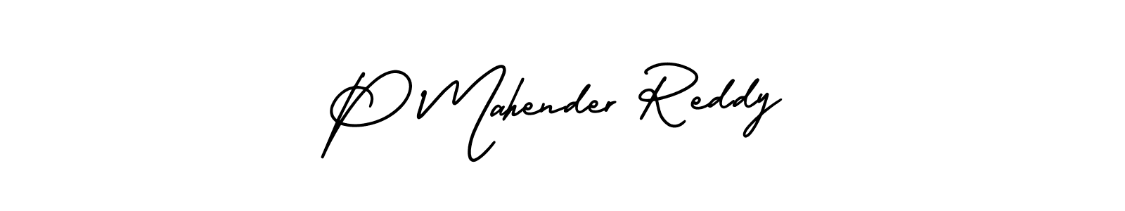 if you are searching for the best signature style for your name P Mahender Reddy. so please give up your signature search. here we have designed multiple signature styles  using AmerikaSignatureDemo-Regular. P Mahender Reddy signature style 3 images and pictures png