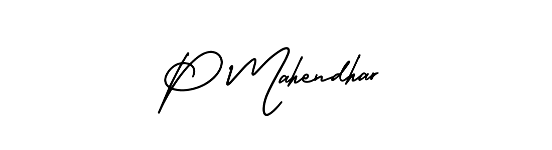 if you are searching for the best signature style for your name P Mahendhar. so please give up your signature search. here we have designed multiple signature styles  using AmerikaSignatureDemo-Regular. P Mahendhar signature style 3 images and pictures png