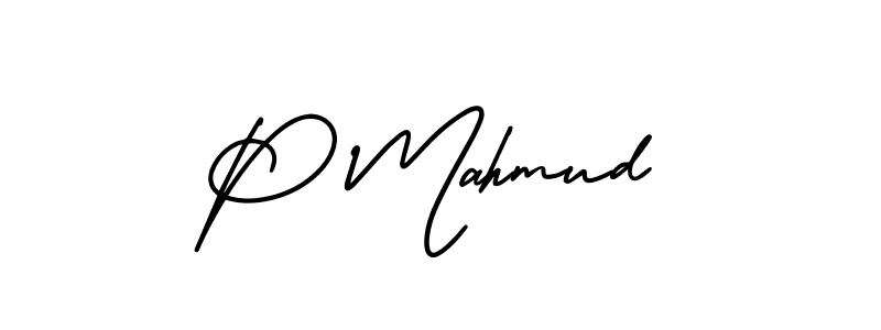 Create a beautiful signature design for name P Mahmud. With this signature (AmerikaSignatureDemo-Regular) fonts, you can make a handwritten signature for free. P Mahmud signature style 3 images and pictures png