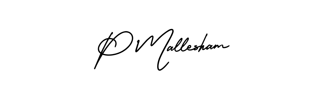 How to make P Mallesham signature? AmerikaSignatureDemo-Regular is a professional autograph style. Create handwritten signature for P Mallesham name. P Mallesham signature style 3 images and pictures png