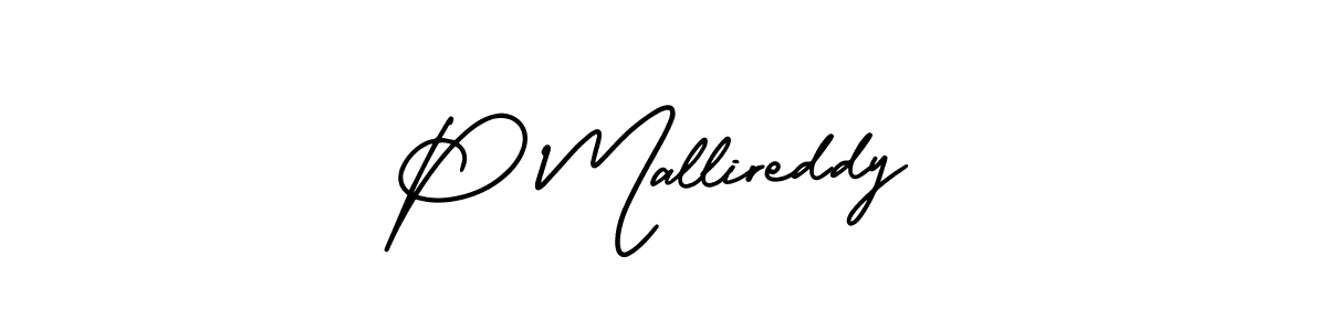 Create a beautiful signature design for name P Mallireddy. With this signature (AmerikaSignatureDemo-Regular) fonts, you can make a handwritten signature for free. P Mallireddy signature style 3 images and pictures png