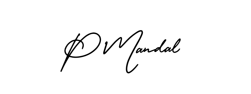 Make a beautiful signature design for name P Mandal. With this signature (AmerikaSignatureDemo-Regular) style, you can create a handwritten signature for free. P Mandal signature style 3 images and pictures png