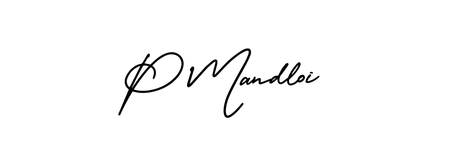 How to make P Mandloi signature? AmerikaSignatureDemo-Regular is a professional autograph style. Create handwritten signature for P Mandloi name. P Mandloi signature style 3 images and pictures png