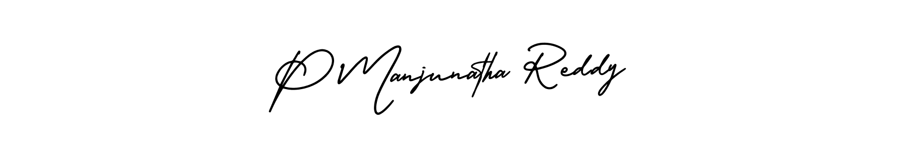 You should practise on your own different ways (AmerikaSignatureDemo-Regular) to write your name (P Manjunatha Reddy) in signature. don't let someone else do it for you. P Manjunatha Reddy signature style 3 images and pictures png