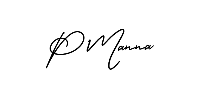 How to Draw P Manna signature style? AmerikaSignatureDemo-Regular is a latest design signature styles for name P Manna. P Manna signature style 3 images and pictures png