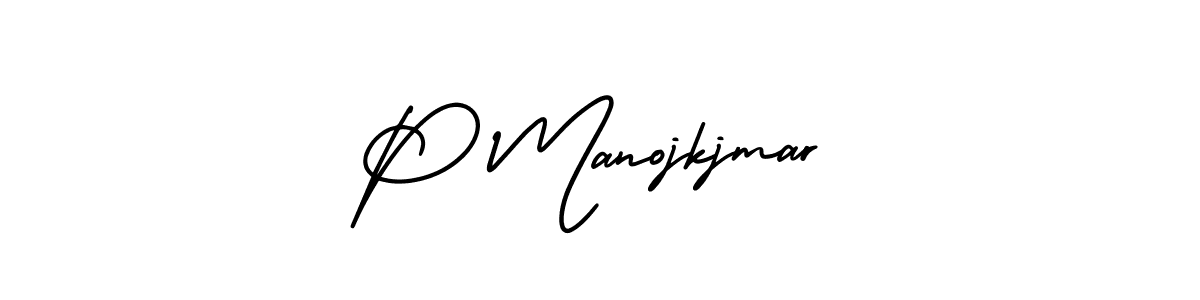 Use a signature maker to create a handwritten signature online. With this signature software, you can design (AmerikaSignatureDemo-Regular) your own signature for name P Manojkjmar. P Manojkjmar signature style 3 images and pictures png