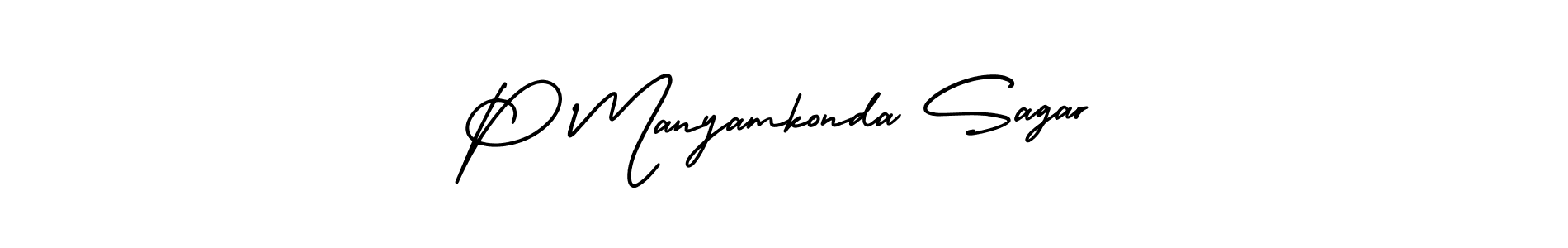 Make a beautiful signature design for name P Manyamkonda Sagar. With this signature (AmerikaSignatureDemo-Regular) style, you can create a handwritten signature for free. P Manyamkonda Sagar signature style 3 images and pictures png