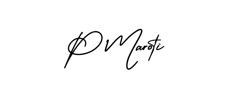 You should practise on your own different ways (AmerikaSignatureDemo-Regular) to write your name (P Maroti) in signature. don't let someone else do it for you. P Maroti signature style 3 images and pictures png