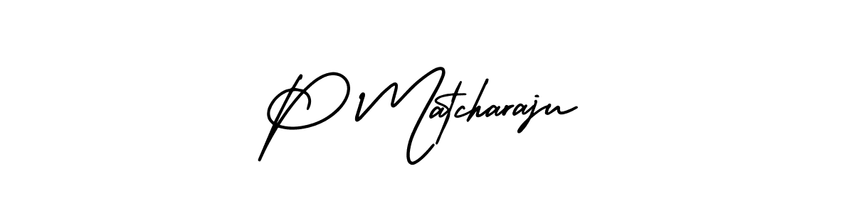 P Matcharaju stylish signature style. Best Handwritten Sign (AmerikaSignatureDemo-Regular) for my name. Handwritten Signature Collection Ideas for my name P Matcharaju. P Matcharaju signature style 3 images and pictures png