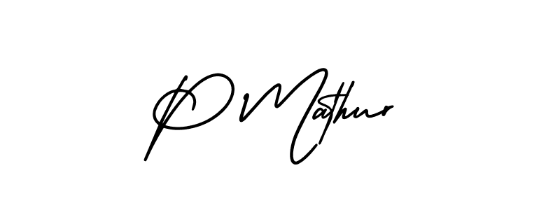 You should practise on your own different ways (AmerikaSignatureDemo-Regular) to write your name (P Mathur) in signature. don't let someone else do it for you. P Mathur signature style 3 images and pictures png