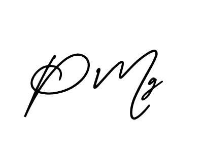 Make a beautiful signature design for name P Mg. With this signature (AmerikaSignatureDemo-Regular) style, you can create a handwritten signature for free. P Mg signature style 3 images and pictures png