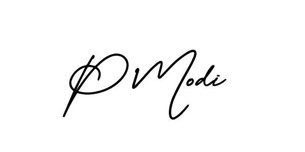 Create a beautiful signature design for name P Modi. With this signature (AmerikaSignatureDemo-Regular) fonts, you can make a handwritten signature for free. P Modi signature style 3 images and pictures png