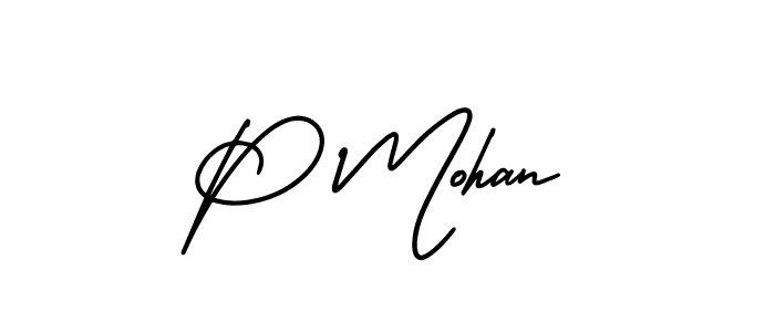 How to Draw P Mohan signature style? AmerikaSignatureDemo-Regular is a latest design signature styles for name P Mohan. P Mohan signature style 3 images and pictures png